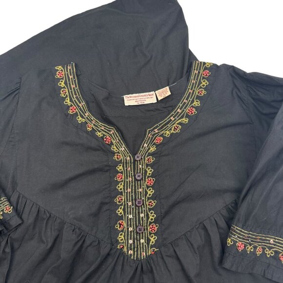 The Vermont Country Store 100% Cotton Embroidered/Beaded Dress Women's Size 2X - Picture 2 of 10
